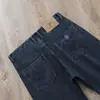 Calça Jeans Masculina de Perna Reta Cinza Azul Sarja Stretch Casual Versátil Outono Inverno Grossa Cintura Média Alta Calça Longa Solta