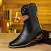 Botas Martin de Gran Tamaño Transfronterizas Botas de Moda para Hombre Cremallera Lateral Vintage Desgastado Botas de Caballería Mongol Calzado de Caña Alta para Exteriores