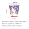 Nuevo Plato de Papel Unicornio Arcoíris Azul Suministros de Decoración para Fiesta de Cumpleaños Infantil Set de Arreglo de Banderines de Servilleta de Papel