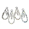 Elegante correa de cristal con cuentas para teléfono con colgante de girasol de circonita, cordón para teléfono, accesorio para muñeca y bolso, anti-pérdida