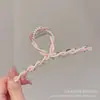 Presilha de Cabelo Trançada com Strass Estilo Ins, Presilha de Garra Exquisita para a Parte de Trás da Cabeça, Presilha Tubarão, Piranha Elegante da Moda, Acessório de Cabelo