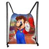 Nova Bolsa com Cordão do Mario Transfronteiriça Mochila Portátil Infantil para Exterior Bolsa de Armazenamento de Grande Capacidade para Estudante