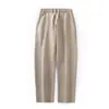 Calça jogger de moletom elástica de marca da moda com fleece de 250g, calça esportiva casual simples de perna reta solta e resistente, estilo de casal para outono e inverno