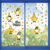 Abeja de Primavera Animal Lindo Decoración de Ventana de Vidrio Pegatina de Ventana PVC Autoadhesivo Dibujo Animado Planta Flor Pegatina de Pared para el Hogar