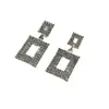 Pendientes Cuadrados Super Brillantes Incrustados de Diamantes Estilo Europeo y Americano, Accesorios de Oreja Geométricos Exagerados, Accesorios Versátiles, Pendientes Largos, Colgantes de Oreja Personalizados