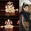 Coroa de Cabelo Masculina Hanfu Antiga Adereços para Filmes e Dramas Televisivos Acessórios de Cabelo Coroa de General Retro para Artes Marciais Dourado Prata Antigo