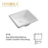 MEIKA 14 pulgadas Vajilla Sanitaria rectangular Cerámica Lavabo bajo encimera Superficie Lisa Fregadero Para Tocador de Baño W414