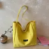Bolso de Mano de Lona de Gran Capacidad Estilo Casual para Mujer, Bolso Tote para Ir al Trabajo y Compras, Bolso Tote Color Sólido Estilo Coreano