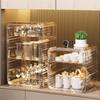 Estante de Almacenamiento para Tazas de Agua, Estante para Copas de Vino Tinto, Estante para Tazas de Té, Juego de Té, Caja de Almacenamiento a Prueba de Polvo y Drenable, Soporte para Tazas de Agua