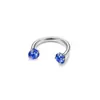 Anillo para la Nariz de Barra en C de Aleación de Titanio F136 en Forma de Herradura de Doble Punta con Rosca Interna Pendientes de Aleación de Titanio G23 con Zirconia 5A Clavo para la Nariz Anillo para el Labio