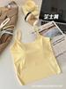 Camisola de seda helada sin marcas para mujer, con espalda en U grande, copa fija, ropa interior, prenda exterior, color liso