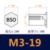 Bso-M3 Aço Carbono Galvanizado Furo Cego Inserção por Prensagem Coluna de Porca Coluna de Porca Rebite para Furo Inferior Prisioneiro Rebite em Estoque