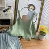 Camisola de Encaje Tejido Reductora de Edad Estilo Corto Otoño e Invierno Chaleco Suéter sin Mangas Estilo Dulce Apilado Chaleco Tejido para Mujer
