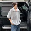 Camiseta Casual de Manga Corta con Cuello Polo de Peso Pesado 260g para Hombre, Verano, Marca de Moda, Color Sólido Holgado, Venta al por Mayor