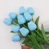 Tulipa de Simulação PU Sinta Flor Artificial Suporta Cores Casamento Decoração Suave Fábrica de Arte Floral Fornecimento em Massa