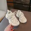 Zapatillas deportivas para niñas, colección primavera/otoño 2026, nuevas zapatillas para correr para niños, estilo popular "dad shoes", transpirables y modernas para otoño