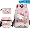 3D Nuevo HelloKitty Dibujo Animado Lindo Sanrio Hello Kitty Mochila Bolsa Escolar Bolsa para Lápices Cartera Juego de Tres Piezas
