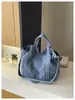 Bolso de mano de mezclilla casual estilo coreano transfronterizo para mujer, nuevo bolso tote de moda de gran capacidad, bolso de hombro y cruzado, moderno