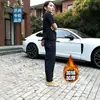 Pantalones de trabajo casuales para hombre de otoño e invierno, engrosados y forrados de polar, estilo recto holgado con pequeño logo triangular, diseño funcional, versátiles y modernos