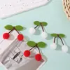 Punto Lindo Lazo Cereza Bola de Pelo DIY Hoja Par Bola Hecho a Mano Ropa Infantil Accesorios para el Cabello Accesorios