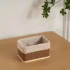 Cesta de armazenamento Tecido de vime tecido de bambu Mesa de centro de mesa Cesta de chaves de brinquedo diversos Cesta de lanches de cosméticos Cesta de armazenamento