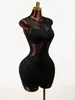Nuevo Vestido Bodycon Ajustado Sexy de Verano 2026 Estilo Europeo y Americano de Amazon Sin Mangas Cuello Redondo Transparente de Corte A