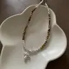 Elegante Collar con Colgante de Hongo de Perlas de Arroz de Piedra Natural Melard Estilo Bosque Vintage Set de Pendientes y Collar de Gama Alta para Mujer