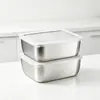 Caja de Almacenamiento Crujiente de Acero Inoxidable Sellada con Tapa Freno Caja de Almuerzo de Picnic Caja de Comida para Refrigerador Caja de Empaque Refrigerada