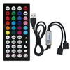 Tira de Luces LED 44 Teclas Infrarrojo Bluetooth Lámpara de Loto Control Remoto Inalámbrico Activado por Sonido RGB Siete Colores 5V 12V Regulador