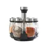Juego de botellas de vidrio para condimentos de cocina 6 latas Botella de pimienta botella de pimienta y sal botella de sal exclusiva transfronteriza para venta caliente almacenamiento de cocina
