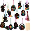 Ovos de Raspar Artísticos Infantis da Fábrica Especial de Páscoa Formato Coelho Ornaments Ovos de Raspar Artísticos Presentes Pintura Criativa Infantil
