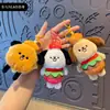 Juguete de Comida de Dibujos Animados Serie Perro Hamburguesa Muñeco de Peluche Llavero Colgante Muñeco Mini Lindo Colgante para Bolso de Mejor Amigo