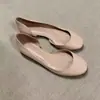 Primeiro Encontro Jifa Retro Francês Vermelho Sapatos Baixos de Salto Único Femininos Versáteis Moda Slip-on Bico Redondo Sapatos Baixos