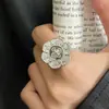 Anel Aberto de Design de Nicho Estilo Coreano para Mulheres, Anel Elegante para Senhoras, Anel Versátil de Dedo Indicador de Luxo Leve de Nicho Ins