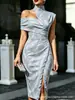2026 Nuevo Vestido sin Mangas de Hombros Descubiertos Transfronterizo Europeo y Americano TEMU, Elegante y Sensual, Cómodo y de Corte Ajustado