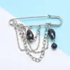 Urso Estrela de cinco pontas Contas de vidro Masculino e feminino Moda Ins Personalidade Broche de alfinete Corrente decorativa Acessórios criativos para apertar a cintura
