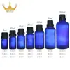 Botella de Aceite Esencial Azul 10ml 30ml 15ml Sub-Botella 5ml Botella de Vidrio 50ml 100ml Tapa de Cabeza Grande Antirrobo Tapón Interior