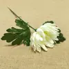 Flores de crisântemo artificiais, amarelas e brancas, para buquês, flores de seda para decoração de cena externa, decorações de plantas verdes, atacado