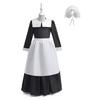 Amazon Nueva Chica Cuello Hoja de Loto cosplay Adams COS Ropa Vestido de Miércoles Sombrero