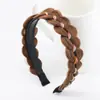 Diadema de Peluca Trenzada Espiga para Mujer, Diadema Trenzada de Borde Ancho, Diadema Integrada con Pasador, Accesorio para el Cabello Trenzado, Nuevo Estilo Otoño e Invierno 2025