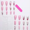 Unhas Portáteis Novas Transfronteiriças Doce e Gentil Flores de Amor Pintadas Manicure Listras Rosas Unhas Portáteis Atacado