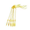 Casamento de Noiva Decoração de Leque de Casamento Material Metálico 47mm Leque Banhado Pendurado Acessórios de Joia Flor Soldada Multicamada