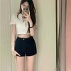 Shorts de Mezclilla Negros de Cintura Alta para Mujer Hot Girl Nuevos Primavera y Verano 2026 Retro de Cintura Alta Ajustados Adelgazantes que Resaltan las Caderas Pantalones Cortos Hot