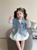 Chaleco de Mezclilla para Niñas Primavera y Otoño 2026 Nueva Moda Abrigo de Otoño Chaleco Infantil Bebé Elegante Abrigo de Otoño