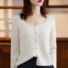 Outono e inverno novo gola quadrada torcido malha cardigan plus size carne cobrindo topo tijolo vermelho base camisa suéter interno para mulheres