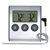 Termómetro electrónico de metal para barbacoa, especial para alimentos, azúcar hirviendo, macarrón, termómetro con alarma y función de temporizador