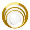 Prato de vidro estilo europeu prato ocidental dourado prato de bife de hotel conjunto de talheres com borda dourada borda prateada