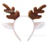 Faixa de Cabeça com Chifres de Veado Grande Transfronteiriça Pelúcia Desenho Animado Decoração de Natal Adereço de Cabeça de Alce Chifre de Dragão Fofo Faixa de Cabeça de Alta Qualidade Acessórios para Cabelo
