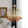 Candelabro Lámpara de Moco de Gota de Agua de Cristal Retro Italiano Vestíbulo Bohemio Sala de Estar Dormitorio Candelabro Americano