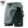 Nuevos Pantalones Cortos Deportivos para Exteriores, Pantalones Holgados Anti-Exposición de Tres Cuartos, Overol Casual de Doble Capa de Secado Rápido, Venta Directa de Fábrica